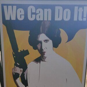 Star Wars Proncess Leia.... Rosie the Riveter style wooden print
